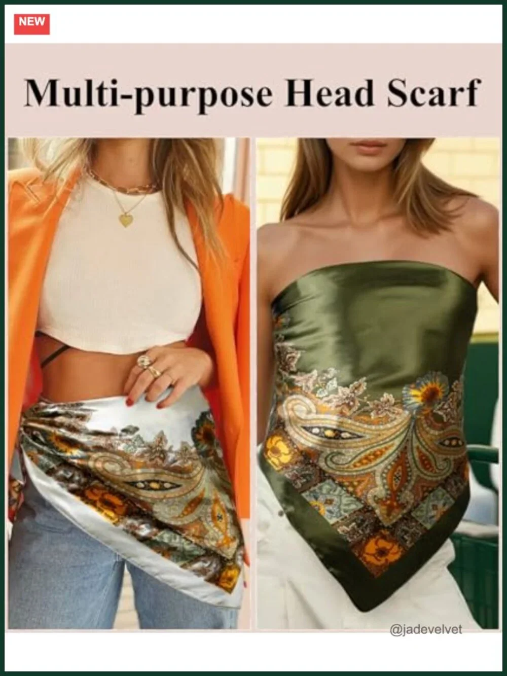 4-Pack Silk Blend Square Hair Scarves for Women, Headscarf & Bandana, 35x35
